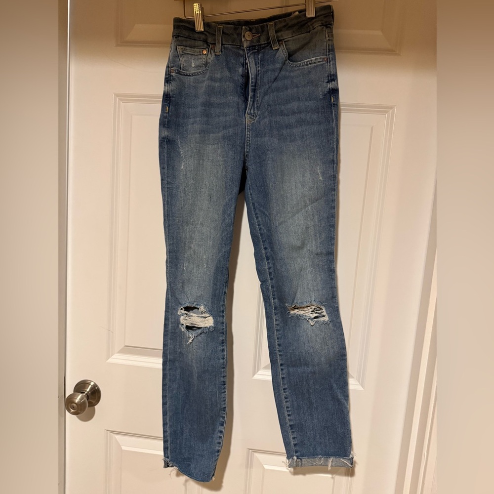H&M &Denim Super Skinny Ankle Distressed Jeans | Size 27